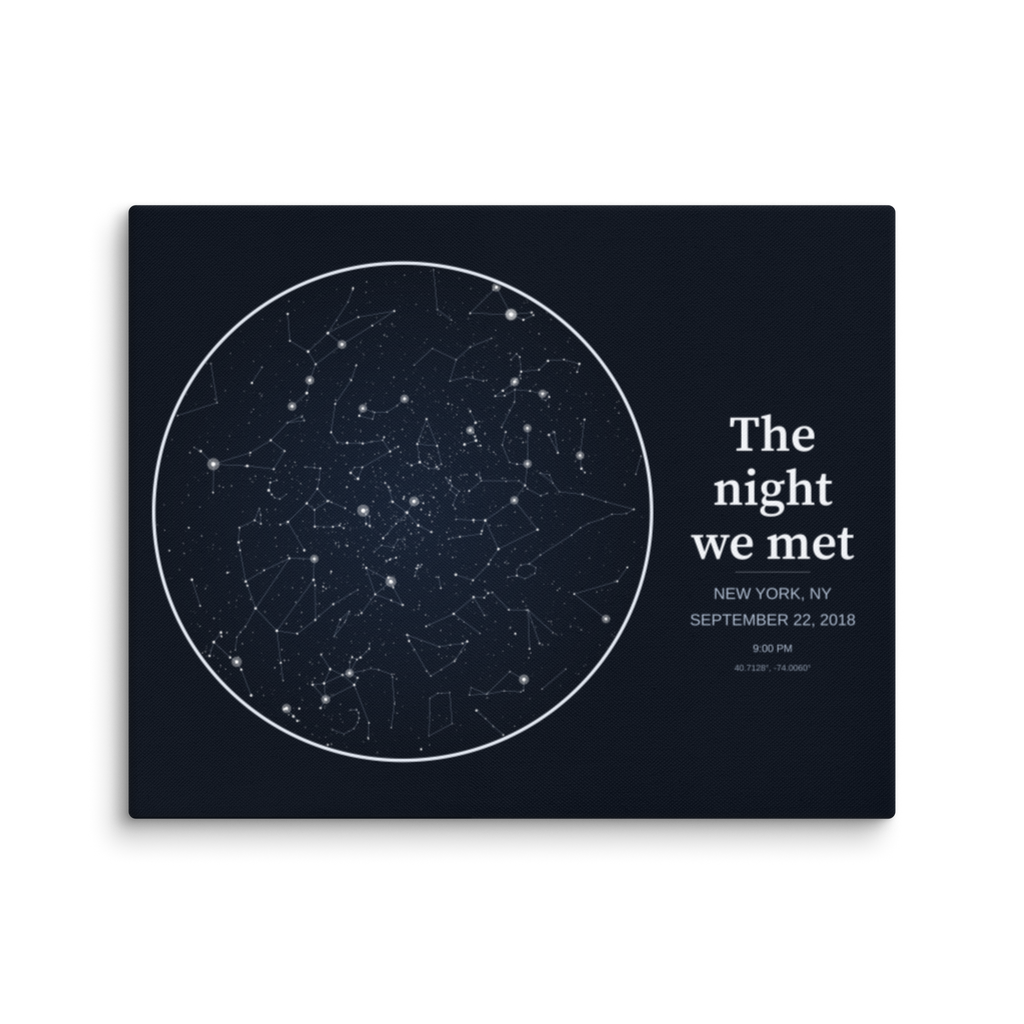 Bold statement star map canvas, front view