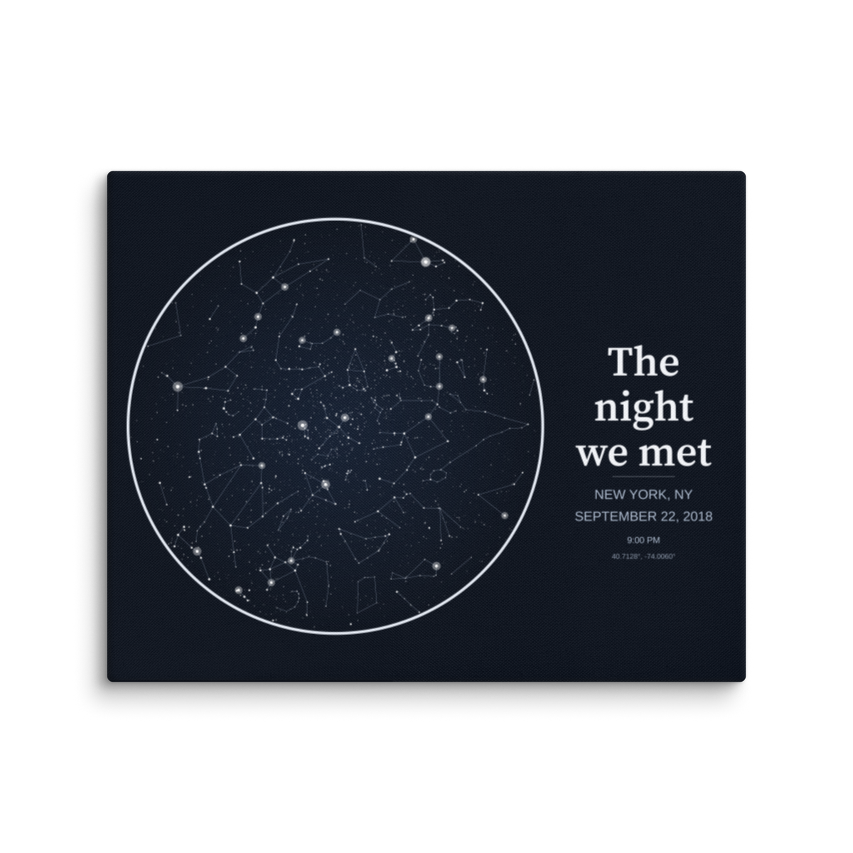 Bold statement star map canvas, front view