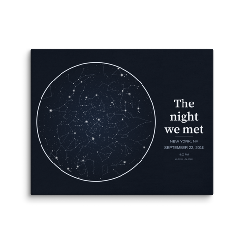 Bold statement star map canvas, front view
